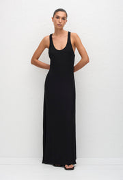 Fluid Racer Back Dress - Black - Matteau